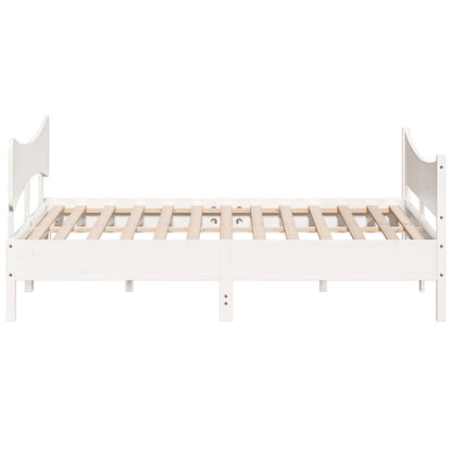 vidaXL Bed Frame without Mattress White 200x200 cm Solid Wood Pine
