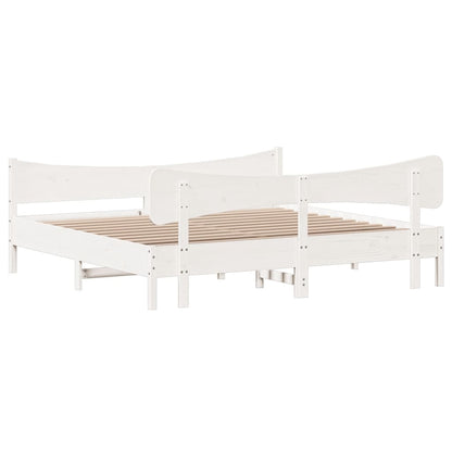 vidaXL Bed Frame without Mattress White 200x200 cm Solid Wood Pine