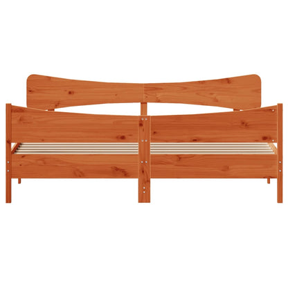 vidaXL Bed Frame without Mattress Wax Brown 180x200 cm Super King Solid Wood Pine