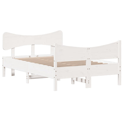 vidaXL Bed Frame without Mattress White 120x200 cm Solid Wood Pine