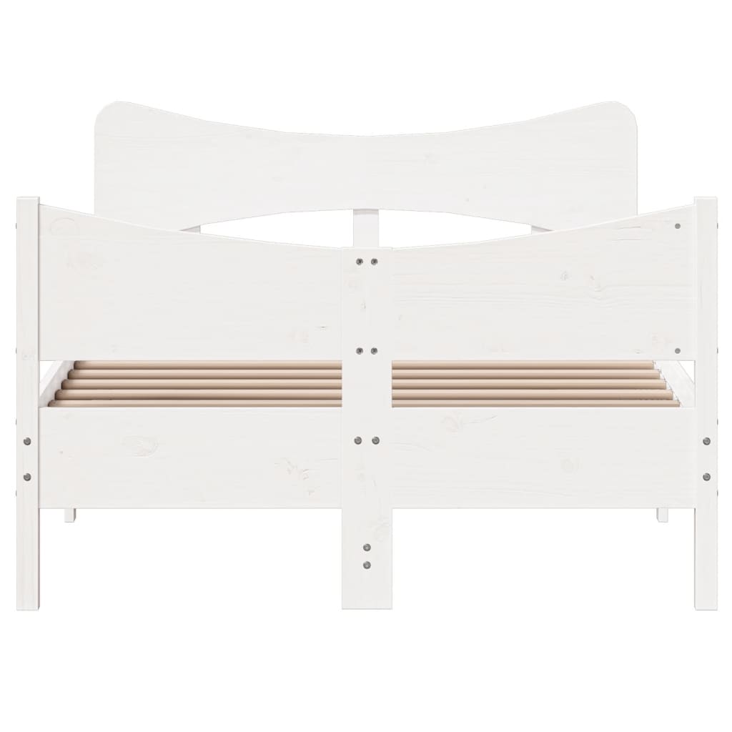 vidaXL Bed Frame without Mattress White 120x200 cm Solid Wood Pine