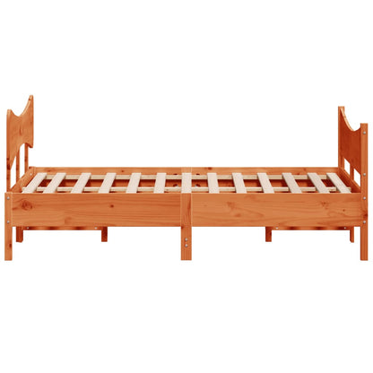 vidaXL Bed Frame without Mattress Wax Brown 140x190 cm Solid Wood Pine