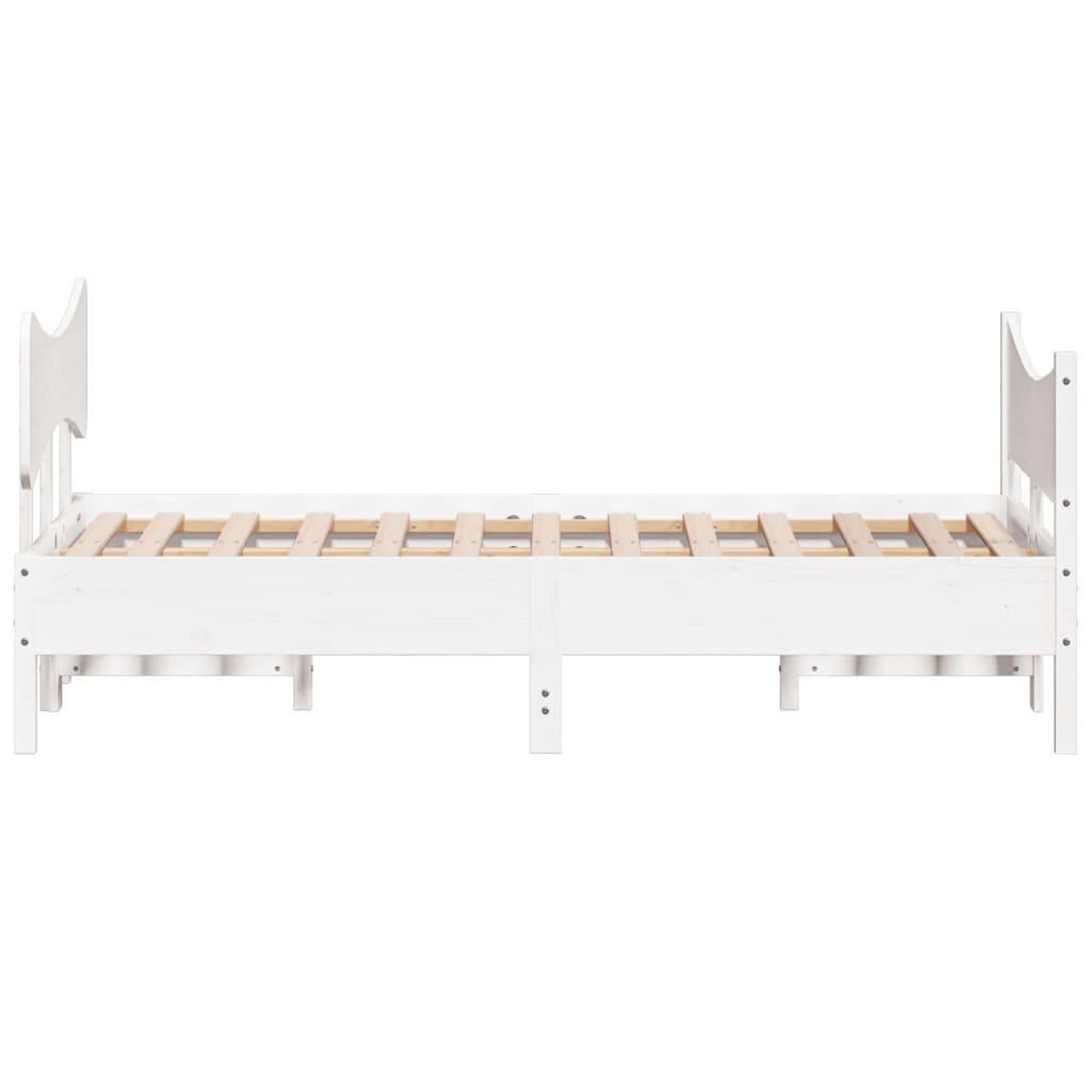 vidaXL Bed Frame without Mattress White 135x190 cm Double Solid Wood Pine
