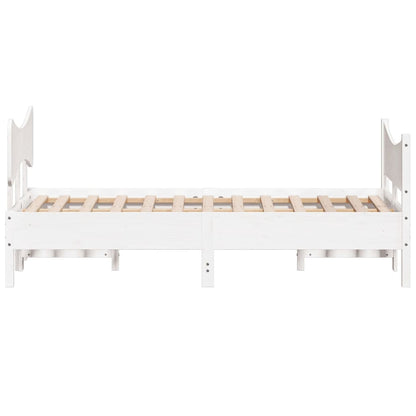 vidaXL Bed Frame without Mattress White 135x190 cm Double Solid Wood Pine