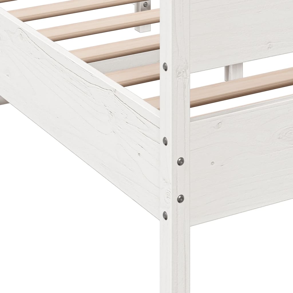vidaXL Bed Frame without Mattress White 135x190 cm Double Solid Wood Pine