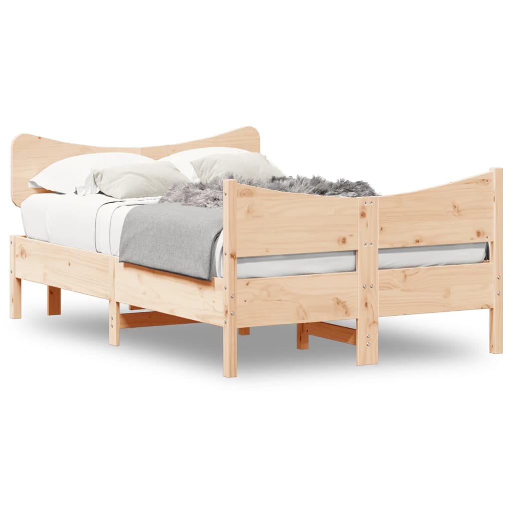 vidaXL Bed Frame without Mattress 120x190 cm Small Double Solid Wood Pine