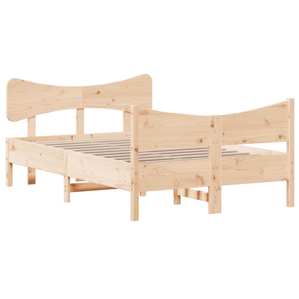 vidaXL Bed Frame without Mattress 120x190 cm Small Double Solid Wood Pine