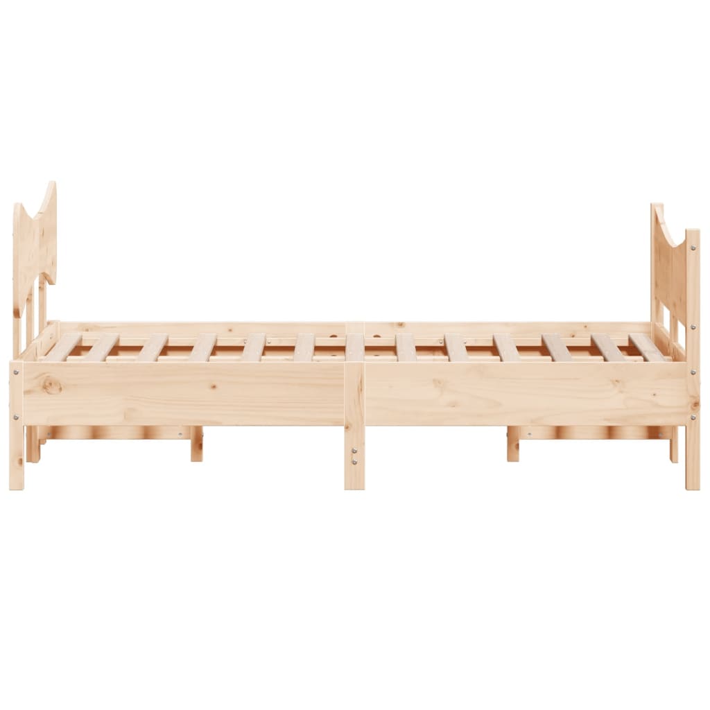vidaXL Bed Frame without Mattress 120x190 cm Small Double Solid Wood Pine