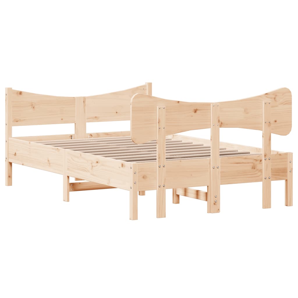 vidaXL Bed Frame without Mattress 120x190 cm Small Double Solid Wood Pine