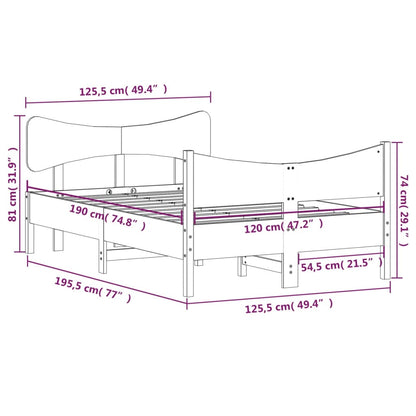 vidaXL Bed Frame without Mattress 120x190 cm Small Double Solid Wood Pine