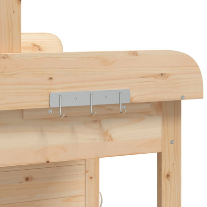 vidaXL Potting Table with Cabinet 110,5x45x124,5 cm Solid Wood Fir