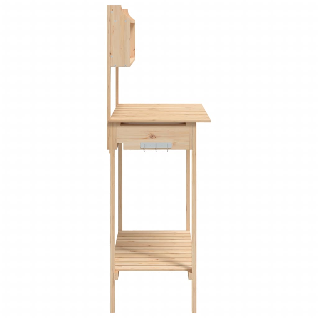 vidaXL Potting Table with Sink 147,5x44x139,5 cm Solid Wood Fir