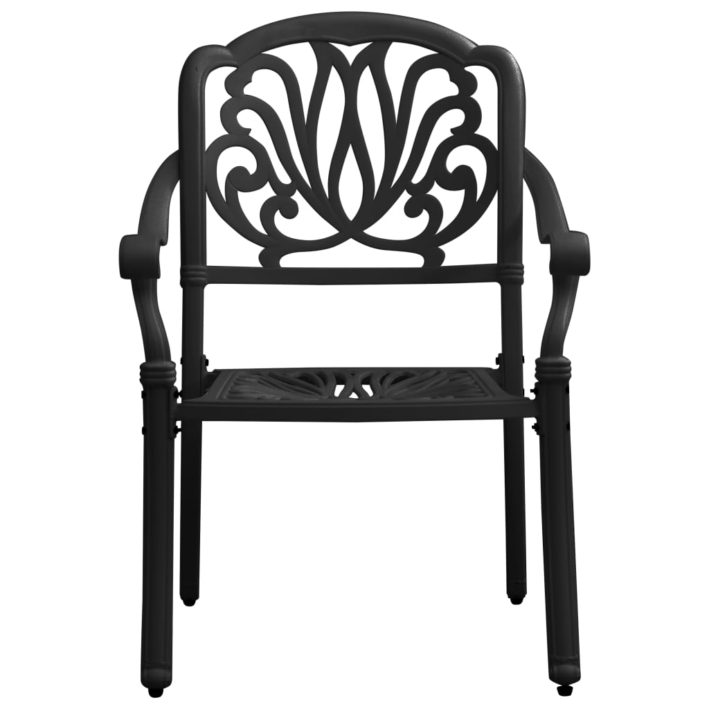 vidaXL 5 Piece Garden Dining Set Black Cast Aluminium