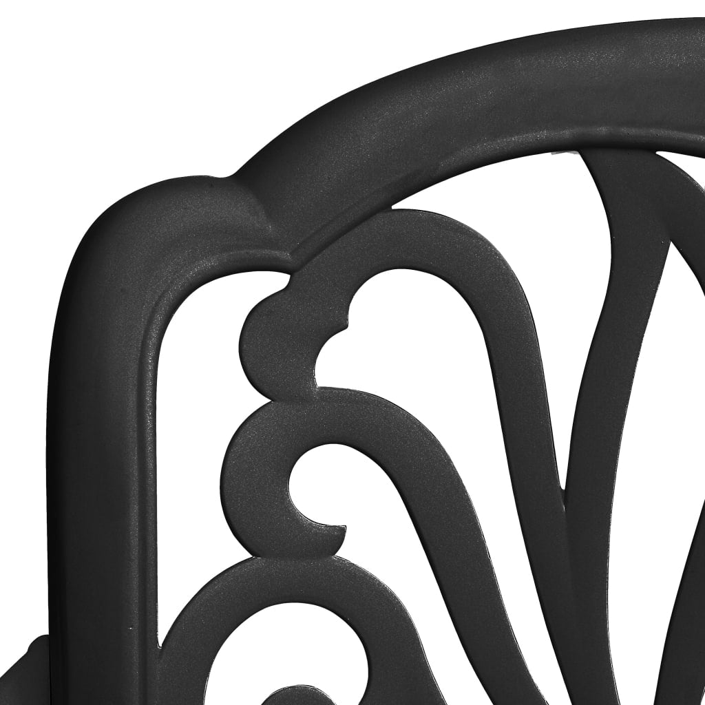 vidaXL 5 Piece Garden Dining Set Black Cast Aluminium
