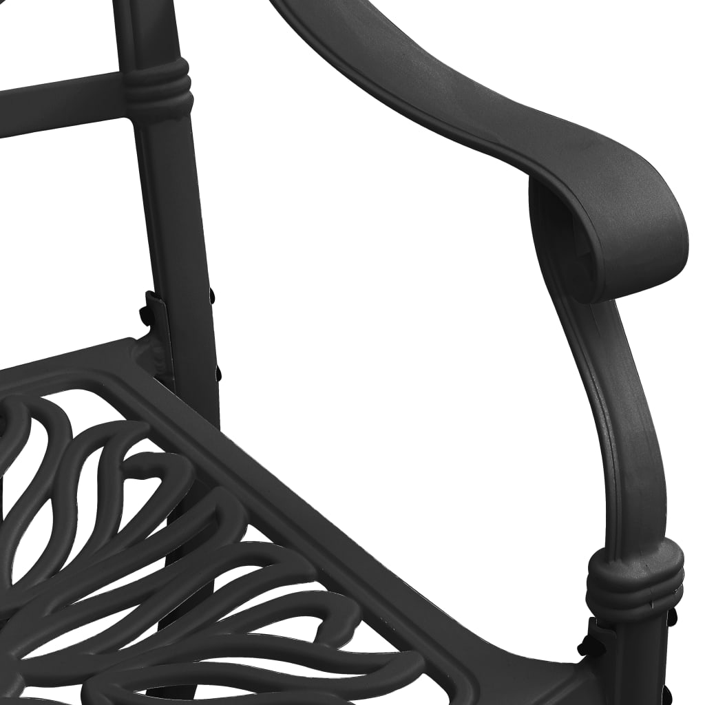 vidaXL 5 Piece Garden Dining Set Black Cast Aluminium