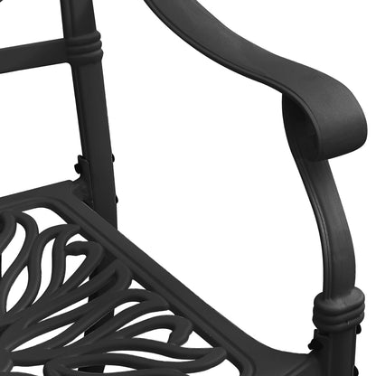 vidaXL 5 Piece Garden Dining Set Black Cast Aluminium