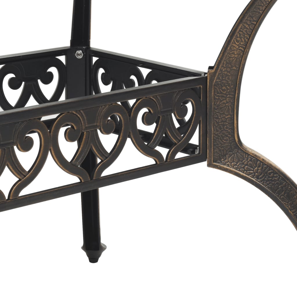 vidaXL 7 Piece Garden Dining Set Bronze Cast Aluminium