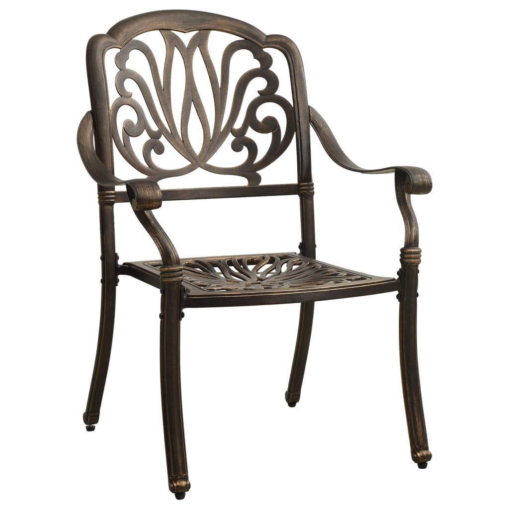 vidaXL 7 Piece Garden Dining Set Bronze Cast Aluminium