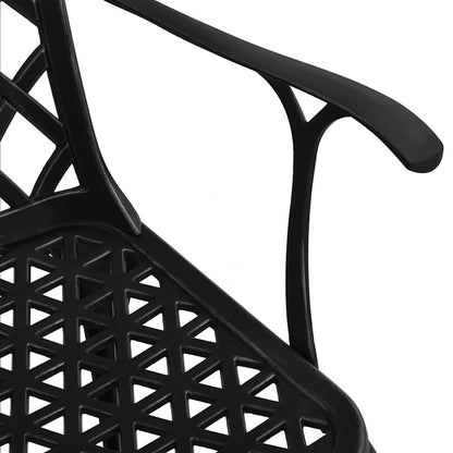 vidaXL 5 Piece Garden Dining Set Black Cast Aluminium