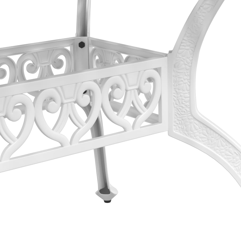 vidaXL Garden Dining Set | White | Cast Aluminium | 5 Piece | Durable