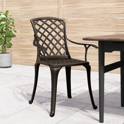 vidaXL Garden Chair | Bronze | Cast Aluminium | Medium | Durable | Garden Chair