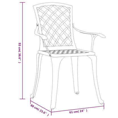 vidaXL Garden Chair | Bronze | Cast Aluminium | Medium | Durable | Garden Chair