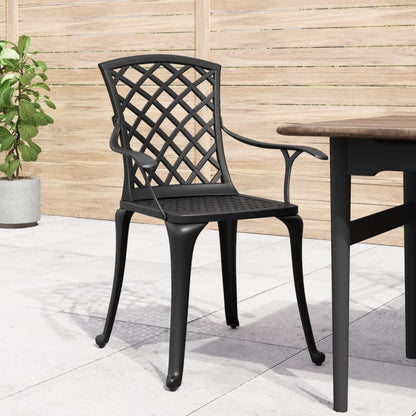 vidaXL Garden Chair | Black | Cast aluminium | Medium | Durable | Garden Chair