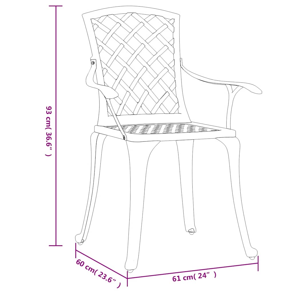 vidaXL Garden Chairs 6 pcs Cast Aluminium Black