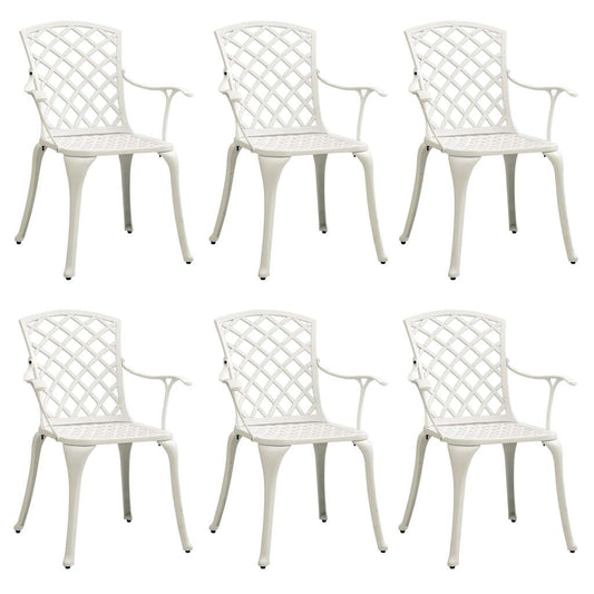 vidaXL Garden Chairs 6 pcs Cast Aluminium White