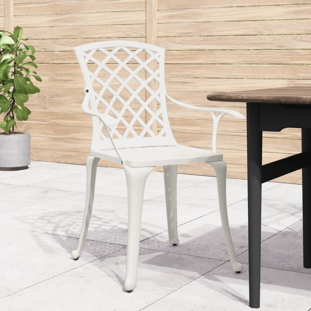 vidaXL Garden Chair | White | Cast aluminium | Medium | Ergonomic | Garden Chair