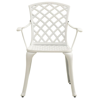 vidaXL Garden Chair | White | Cast aluminium | Medium | Ergonomic | Garden Chair