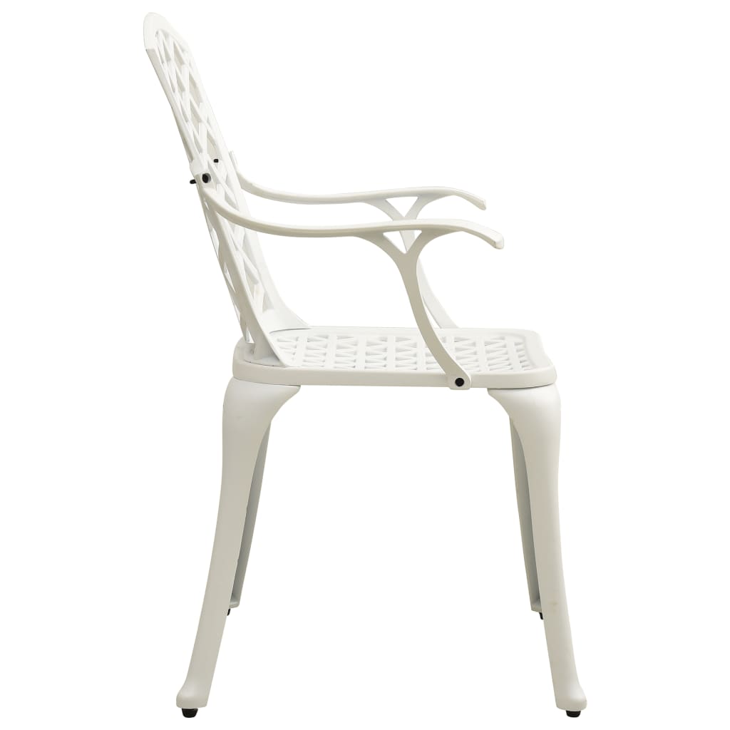 vidaXL Garden Chair | White | Cast aluminium | Medium | Ergonomic | Garden Chair