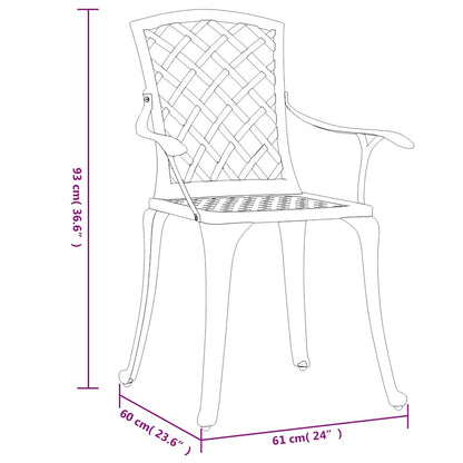 vidaXL Garden Chairs 6 pcs Cast Aluminium White