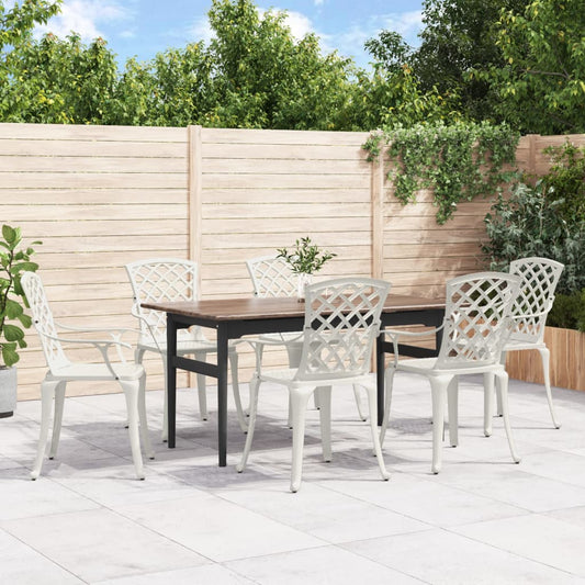 vidaXL Garden Chair | White | Cast aluminium | Medium | Ergonomic | Garden Chair