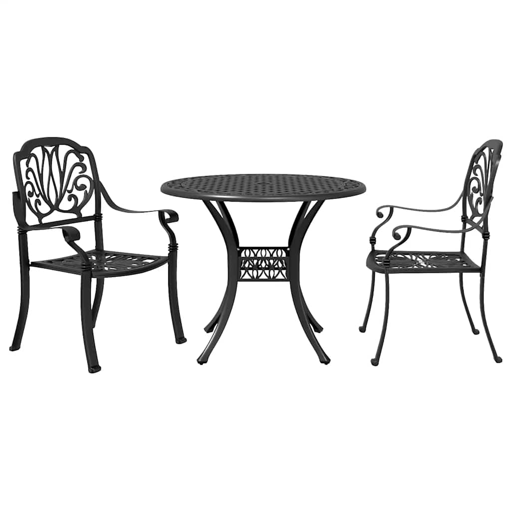 vidaXL Bistro Set | Black | Cast aluminium | Medium | Bistro Set | Round