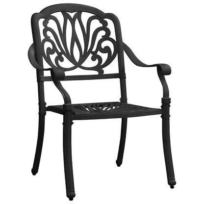 vidaXL 5 Piece Garden Dining Set Black Cast Aluminium