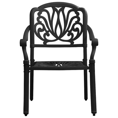 vidaXL 5 Piece Garden Dining Set Black Cast Aluminium