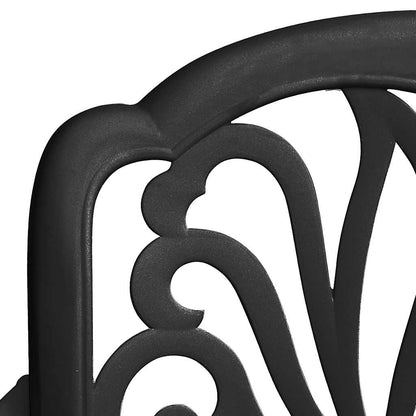 vidaXL 5 Piece Garden Dining Set Black Cast Aluminium