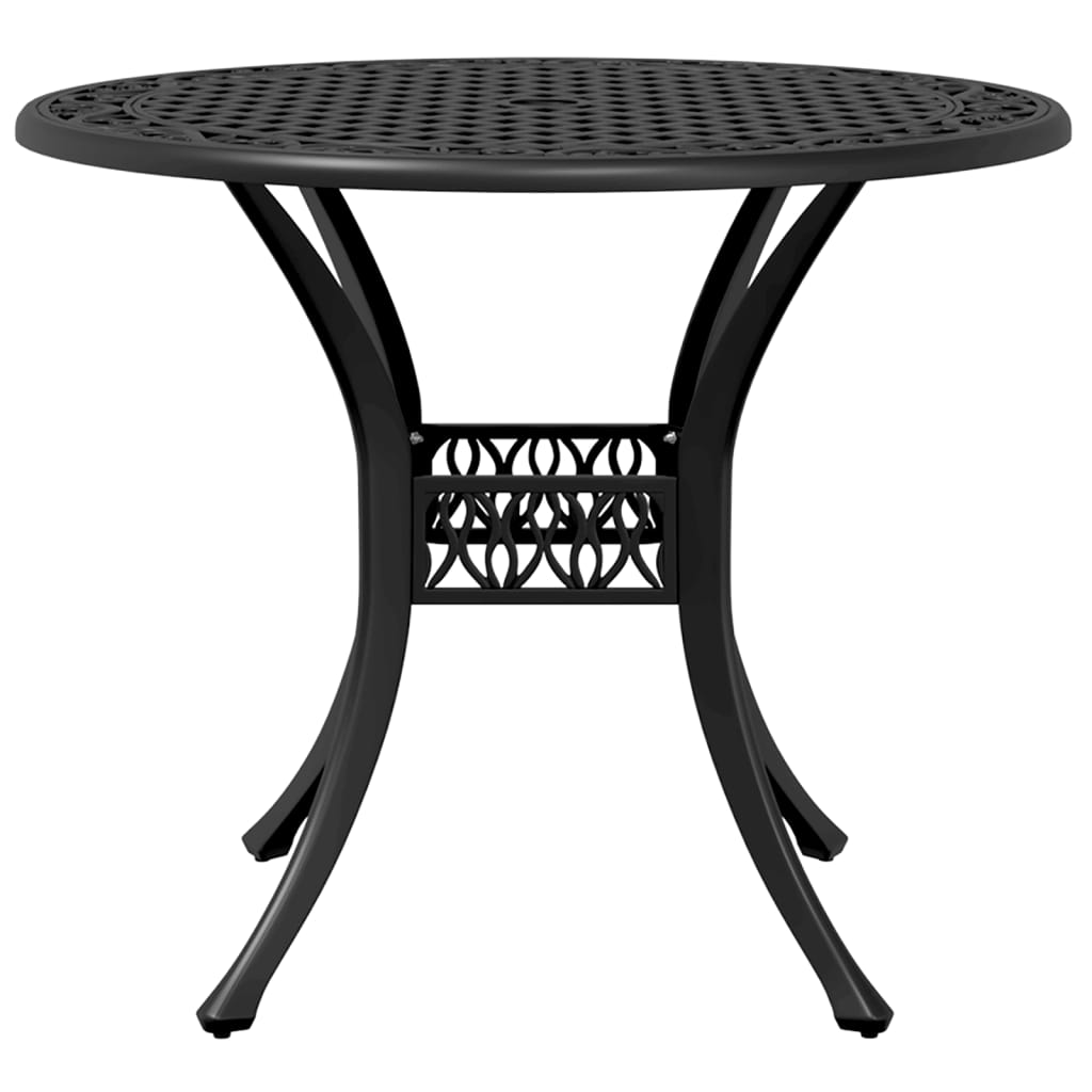 vidaXL 3 Piece Bistro Set Black Cast Aluminium