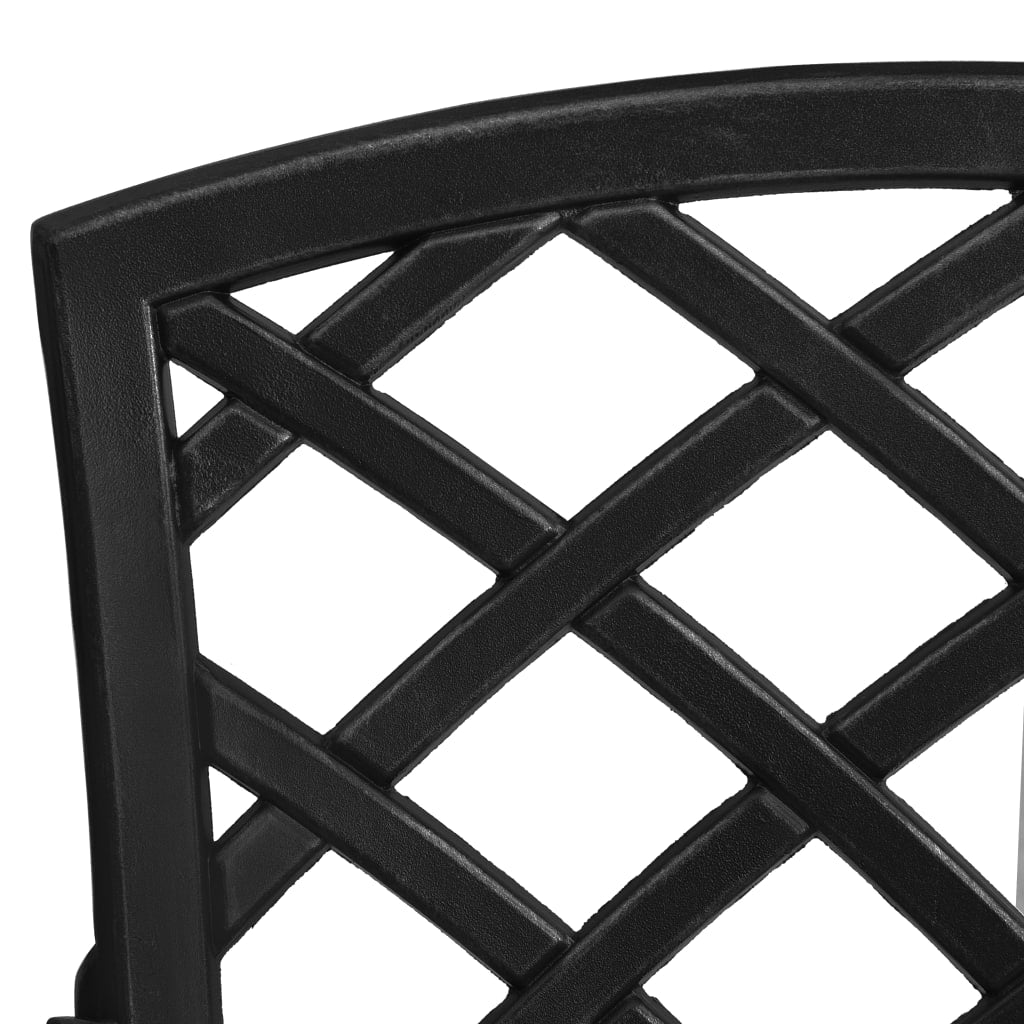 vidaXL 3 Piece Bistro Set Black Cast Aluminium