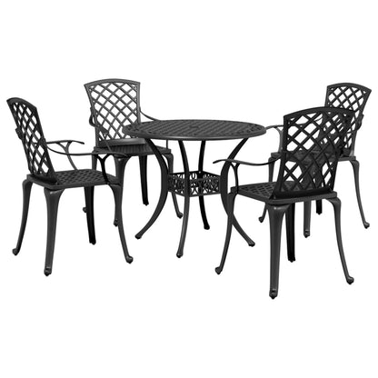 vidaXL Garden Dining Set | Black | Cast aluminium | Medium | Durable