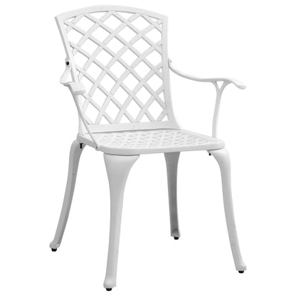 vidaXL Garden Dining Set | White | Cast Aluminium | 5 Piece Set |  Ergonomic