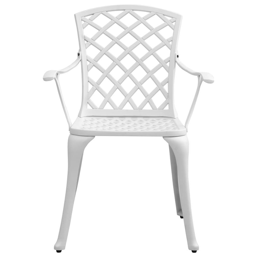 vidaXL Garden Dining Set | White | Cast Aluminium | 5 Piece Set |  Ergonomic