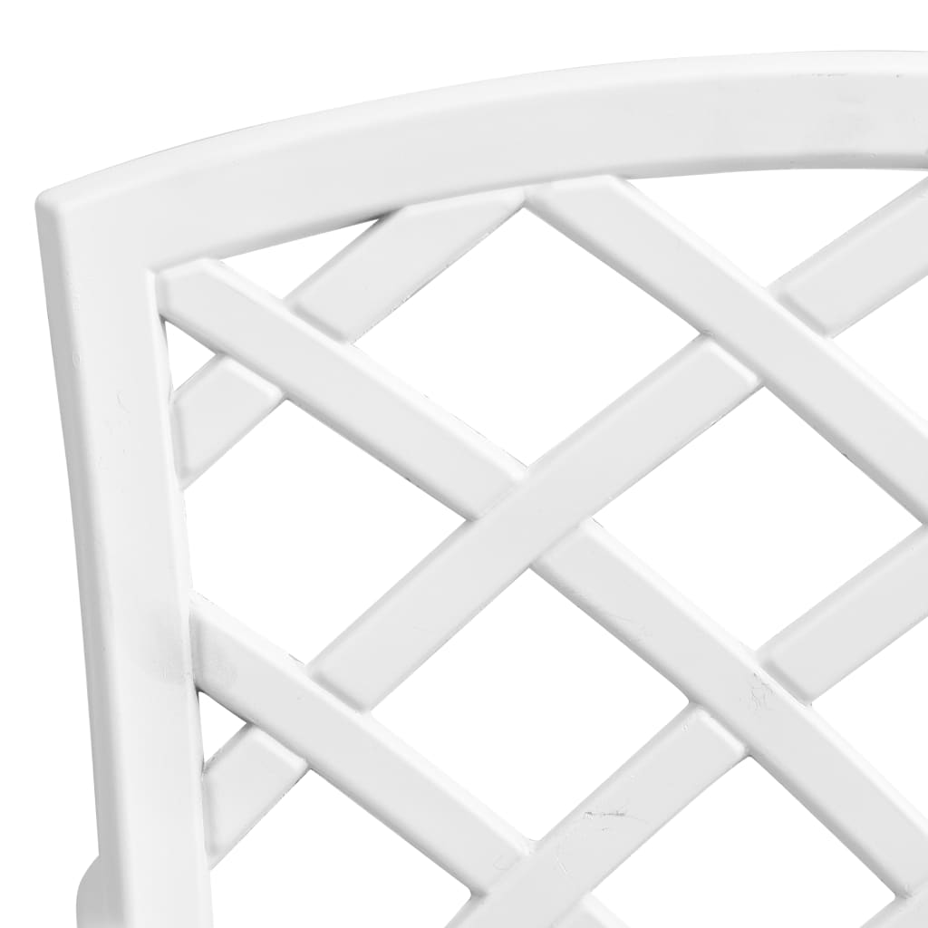 vidaXL Garden Dining Set | White | Cast Aluminium | 5 Piece Set |  Ergonomic