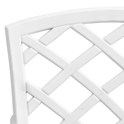 vidaXL Garden Dining Set | White | Cast Aluminium | 5 Piece Set |  Ergonomic