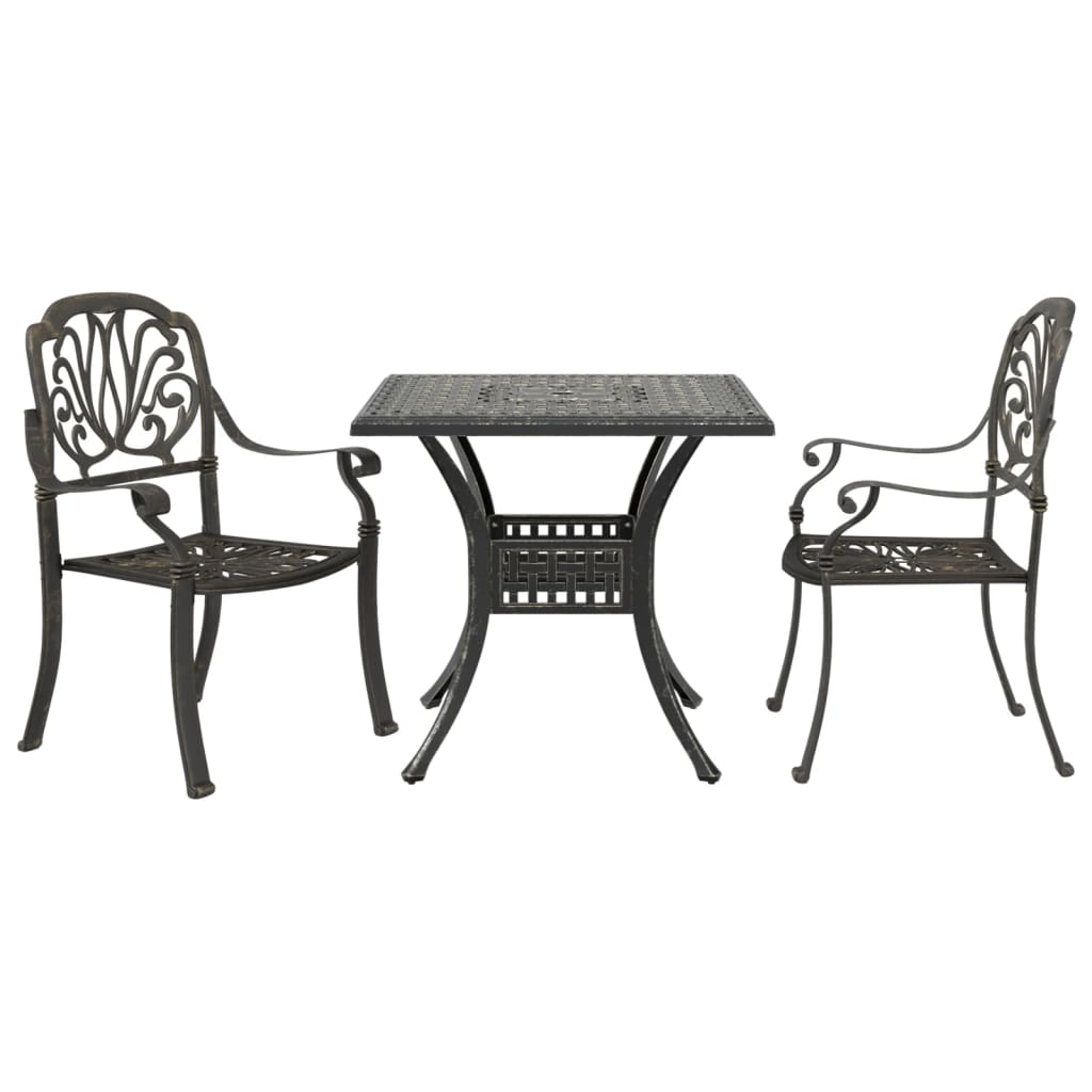 vidaXL Bistro Set | Bronze | Cast Aluminium | Medium | Durable | Bistro Set