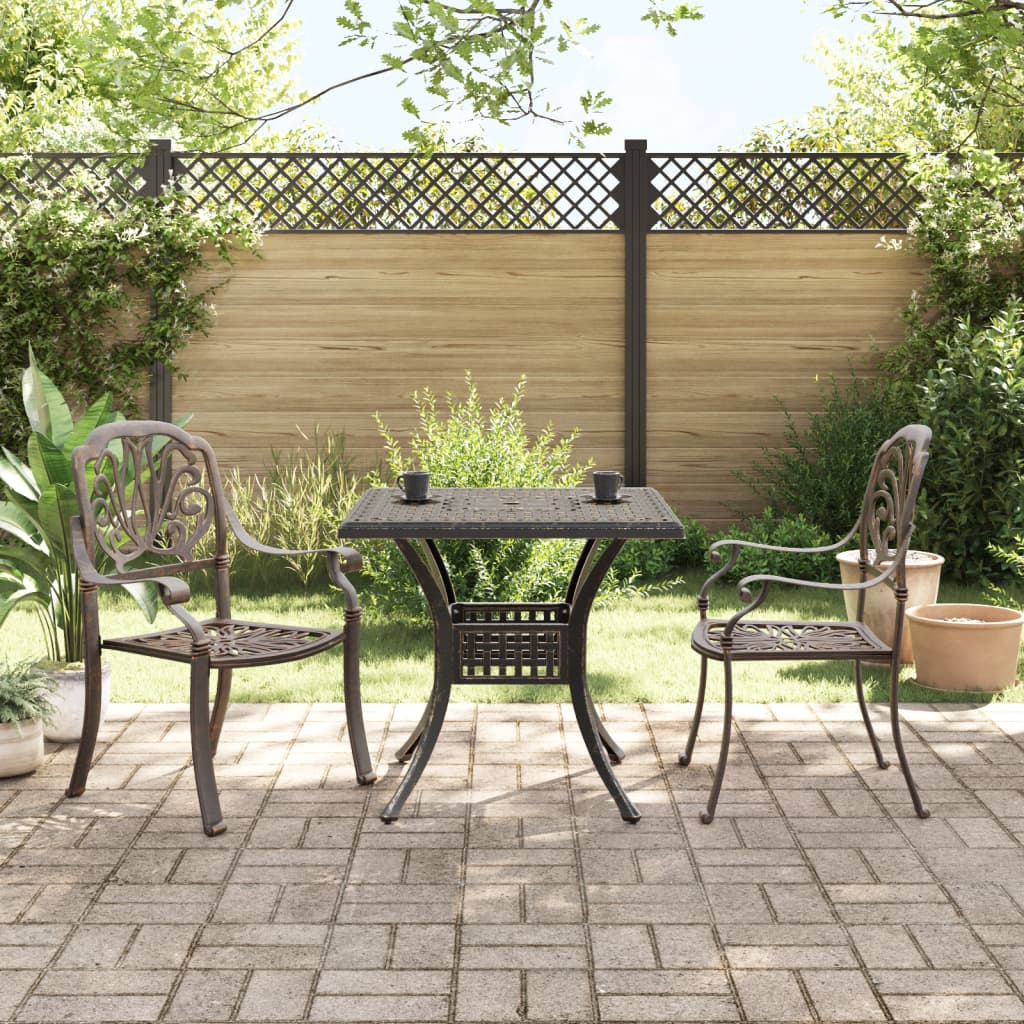 vidaXL Bistro Set | Bronze | Cast Aluminium | Medium | Durable | Bistro Set