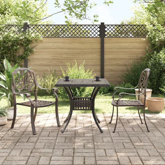 vidaXL Bistro Set | Bronze | Cast Aluminium | Medium | Durable | Bistro Set
