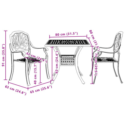 vidaXL Bistro Set | Bronze | Cast Aluminium | Medium | Durable | Bistro Set