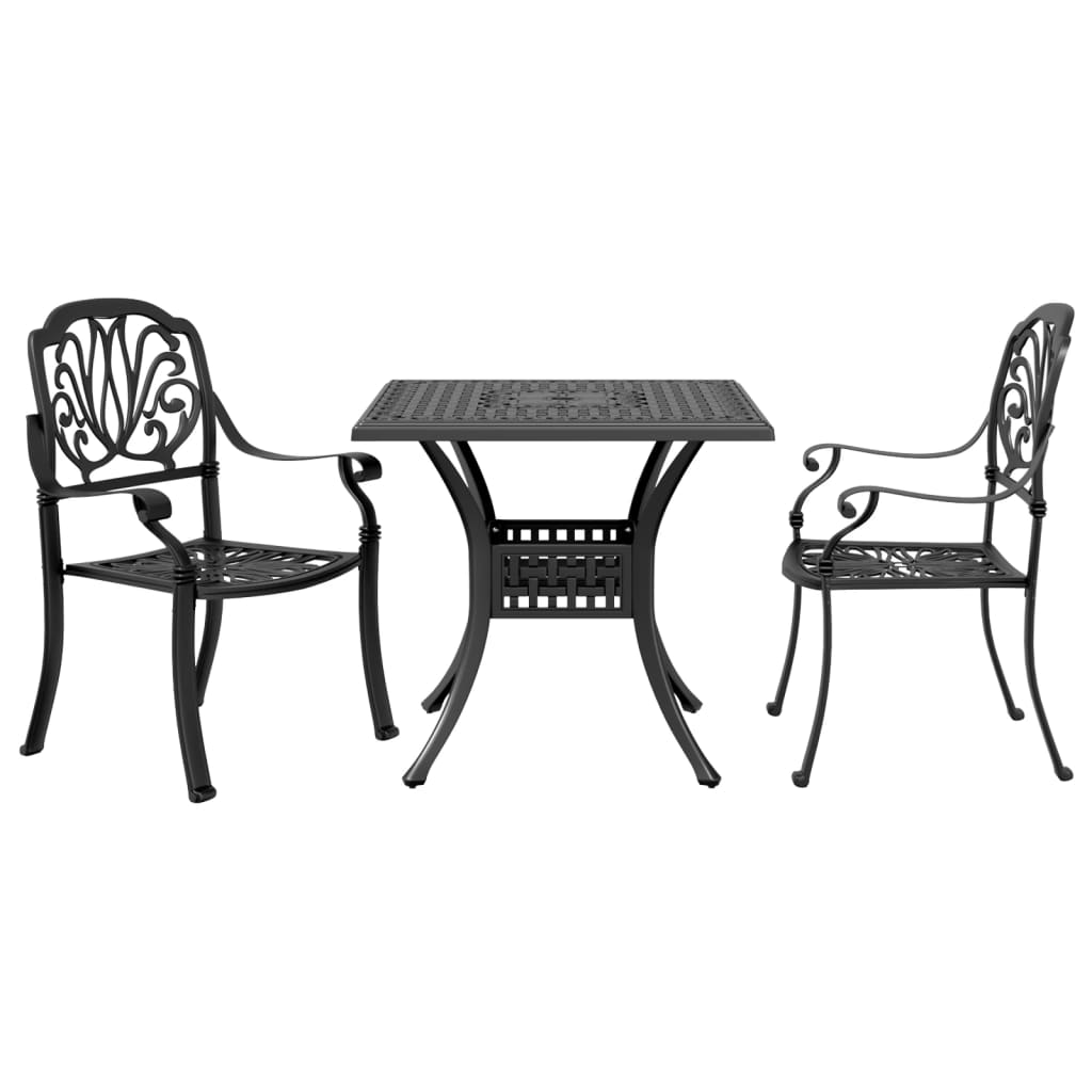 vidaXL Bistro Set | Black | Cast aluminium | Medium |  Durable  | Bistro Set